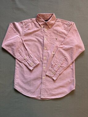 Boys Ralph Lauren Pink Button-Down Oxford Shirt 100% cotton